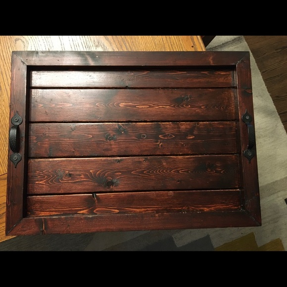 -SOLD- Large Rustic Wooden Serving Tray - Picture 8 of 12